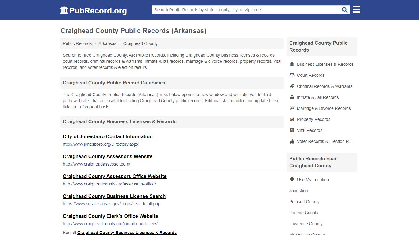 Craighead County Public Records (Arkansas) - PubRecord.org